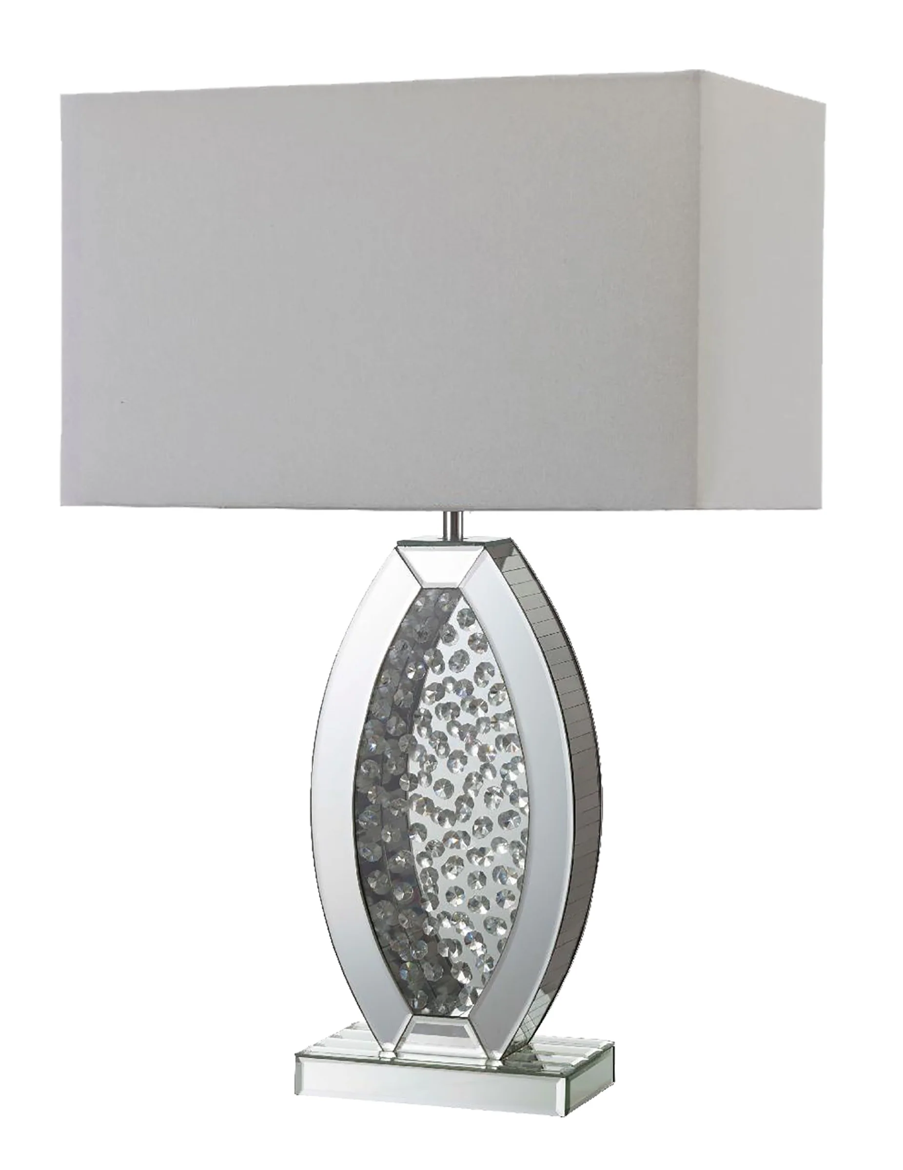 Contemporary Glass Table Lamp with Rectangular Shade By Homeroots - Image 2