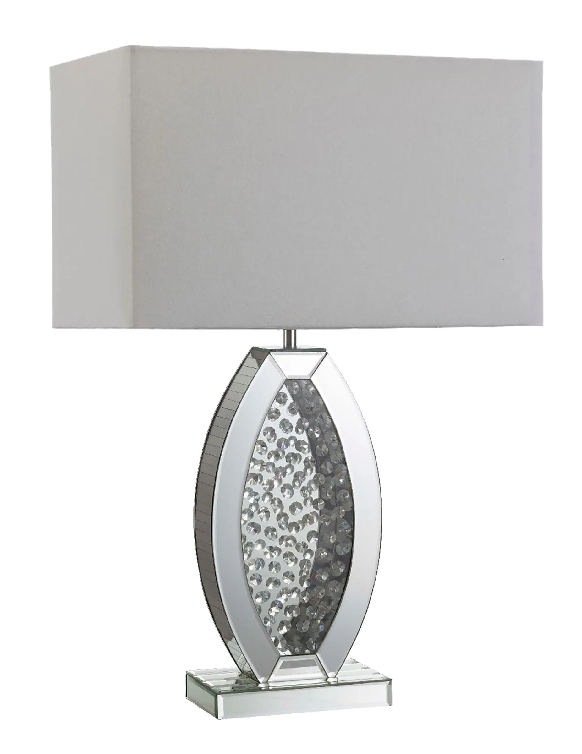 Contemporary Glass Table Lamp with Rectangular Shade By Homeroots - Image 3