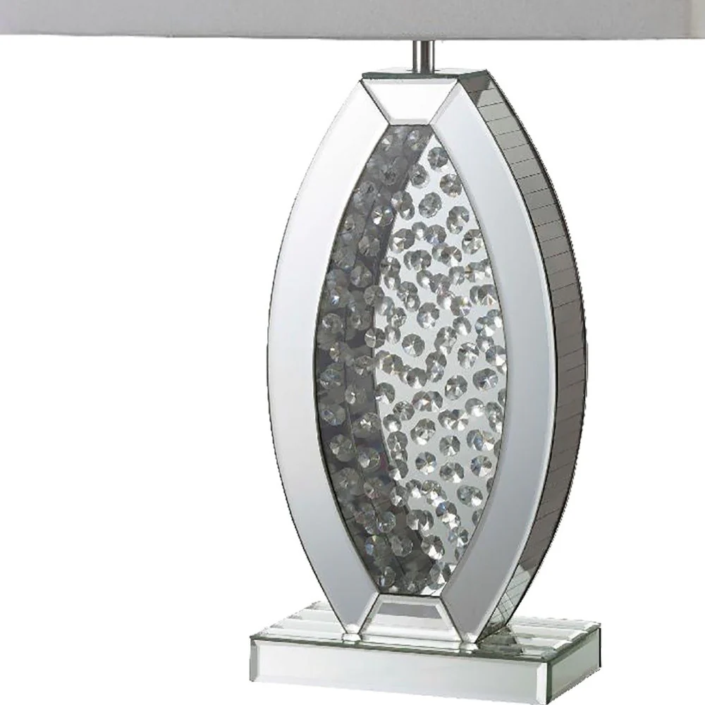 Contemporary Glass Table Lamp with Rectangular Shade By Homeroots - Image 4