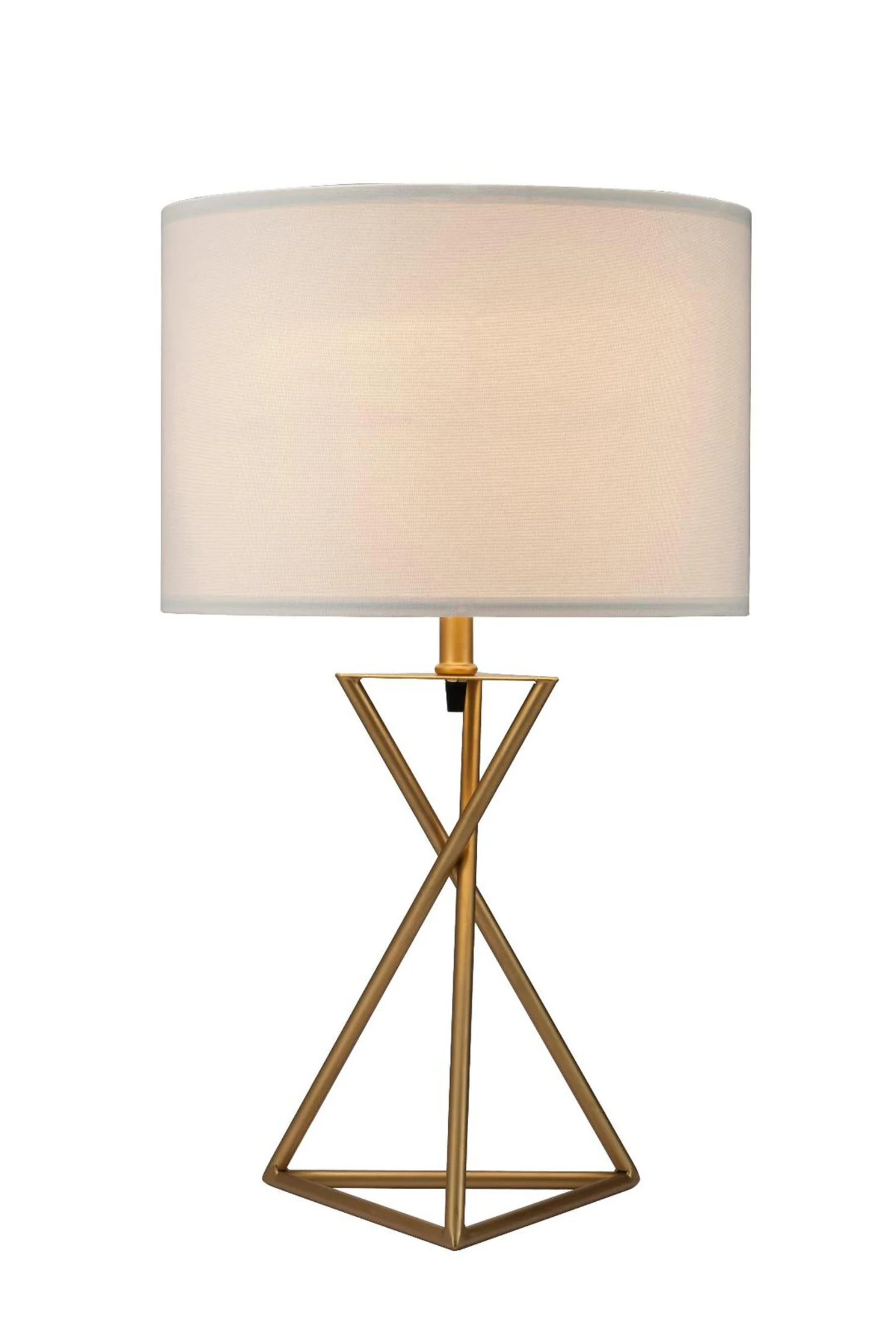 Contemporary Gold Geo Table Lamp with White Shade By Homeroots - Image 3
