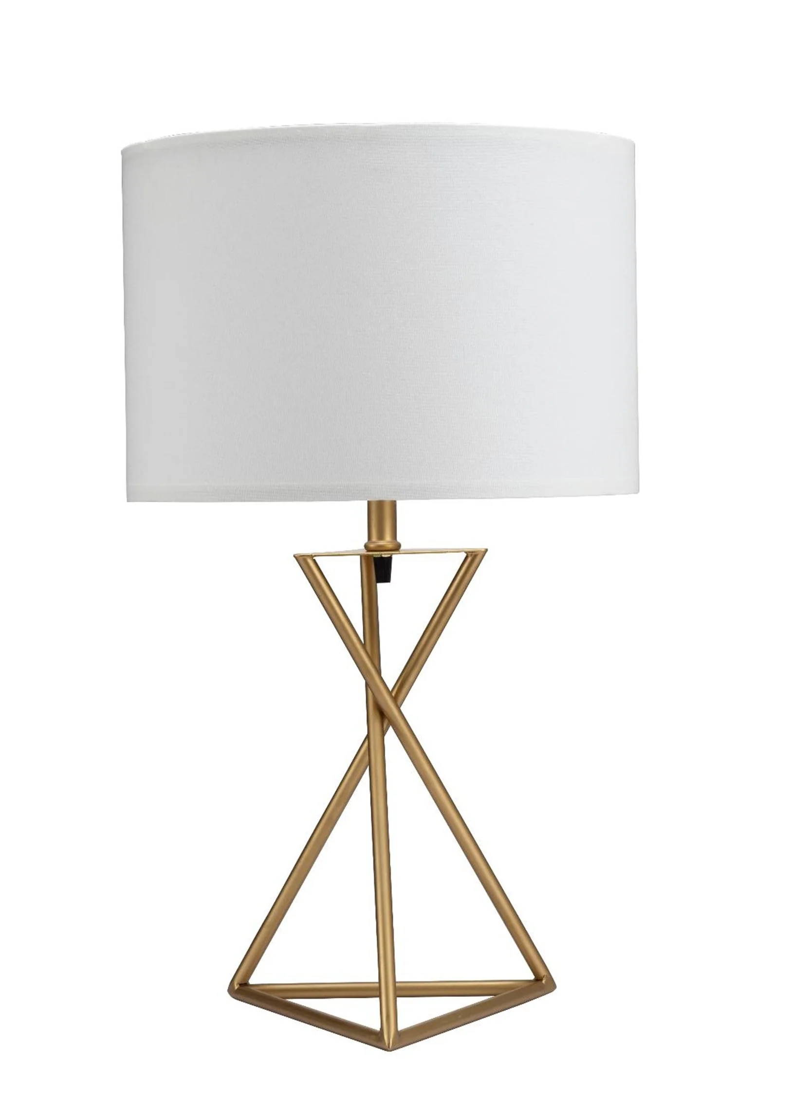 Contemporary Gold Geo Table Lamp with White Shade By Homeroots - Image 4
