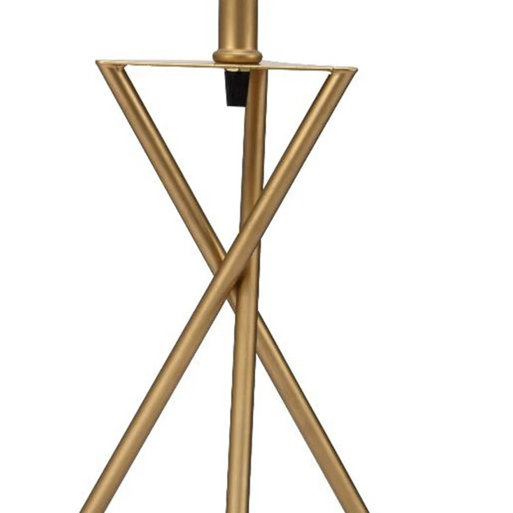 Contemporary Gold Geo Table Lamp with White Shade By Homeroots - Image 5