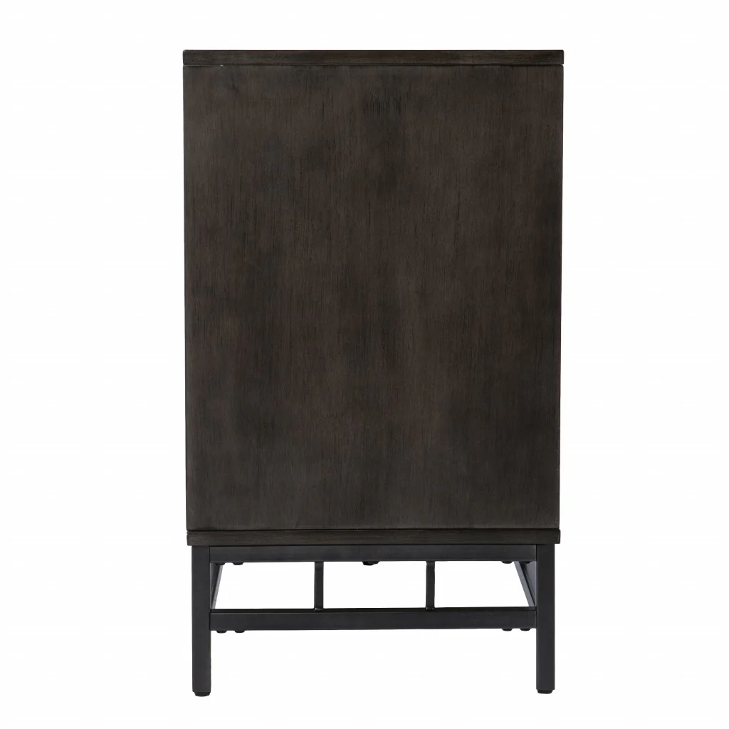Contemporary Grid Lines Three Door Accent Cabinet By Homeroots - Image 6