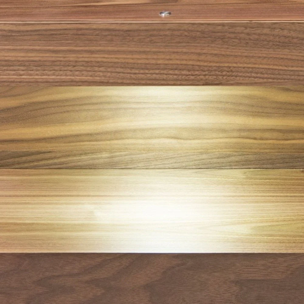 Contemporary Led Lit Walnut Nightstand With One Drawer By Homeroots - Image 6