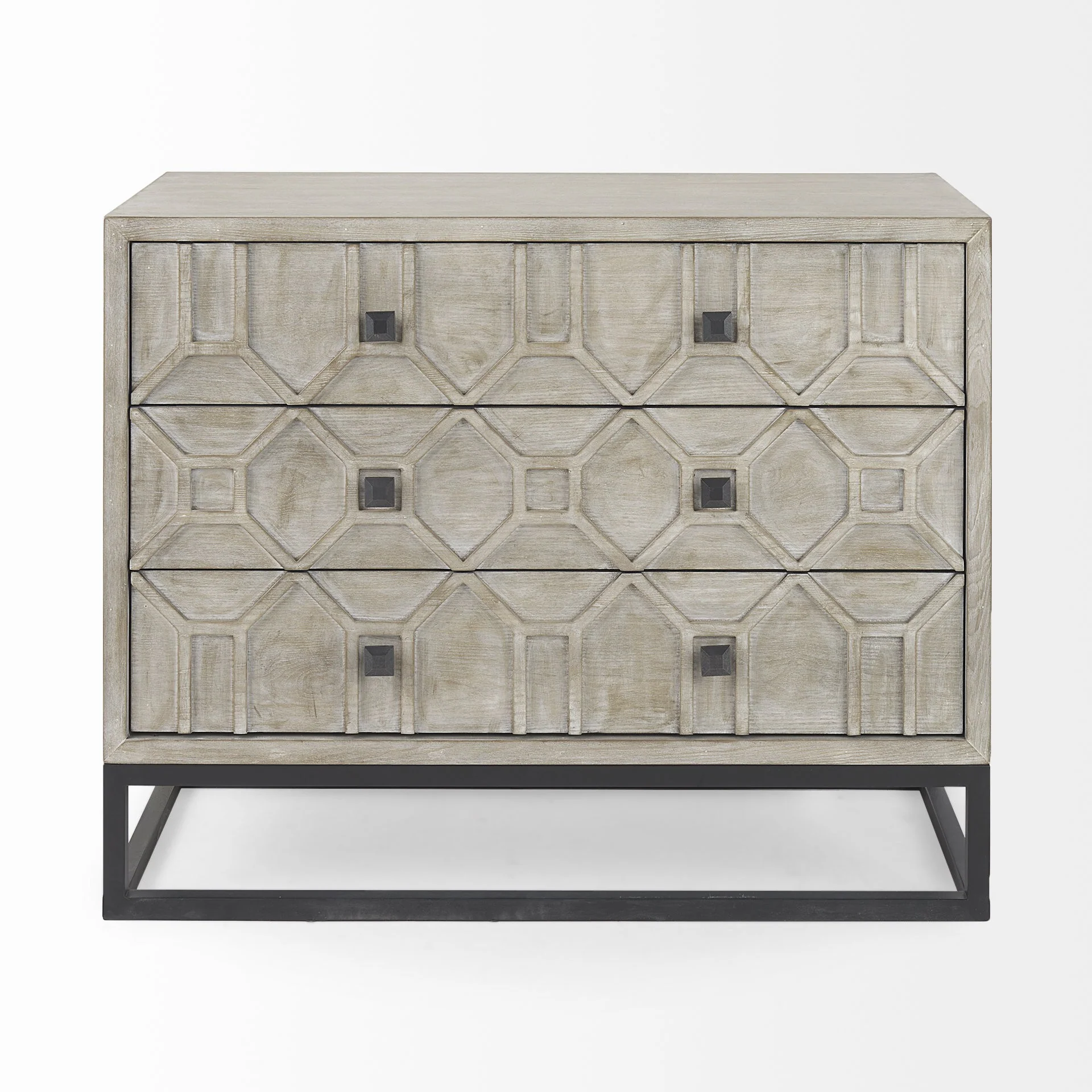 Contemporary Light Wash Diamond Accent Cabinet By Homeroots - Image 2