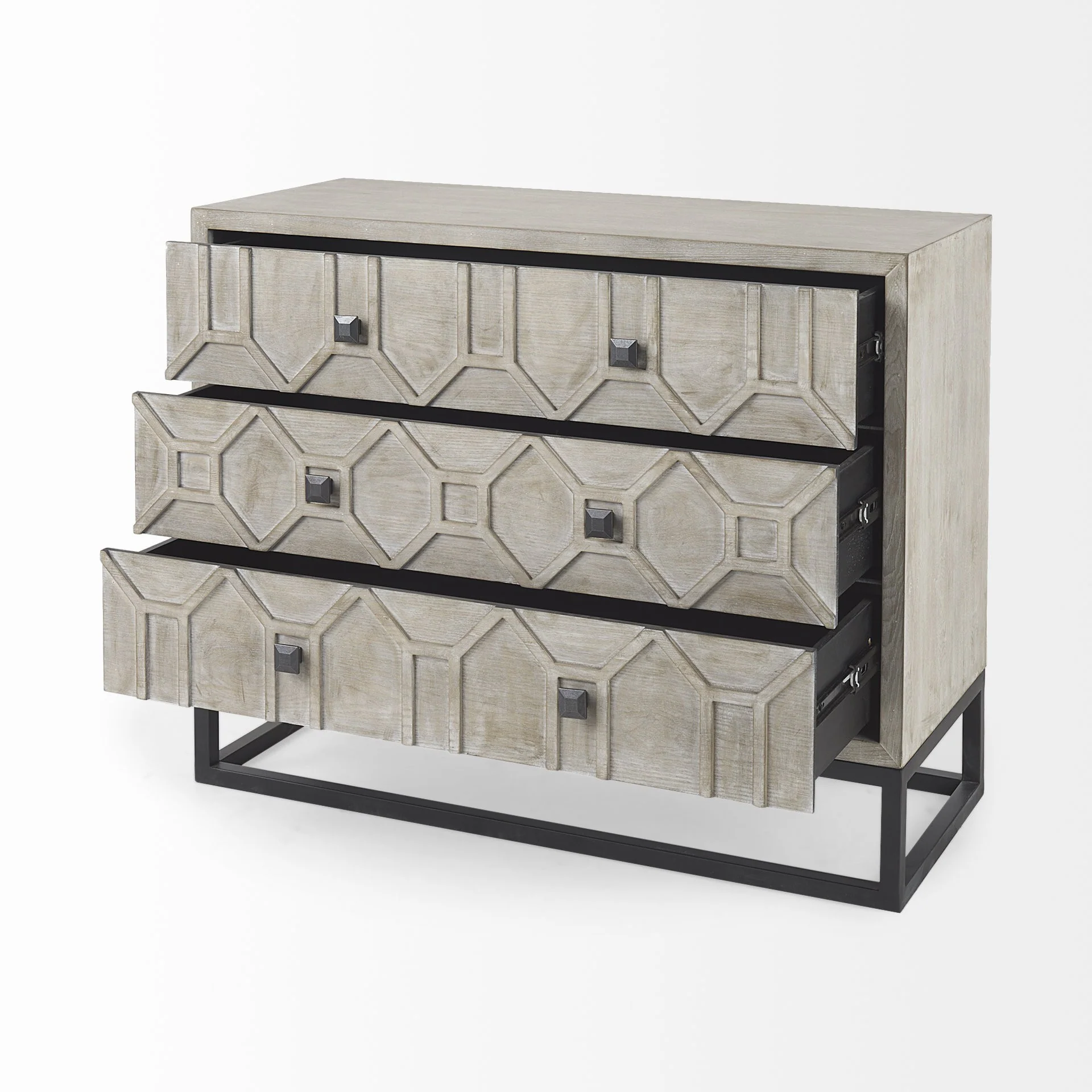 Contemporary Light Wash Diamond Accent Cabinet By Homeroots - Image 5