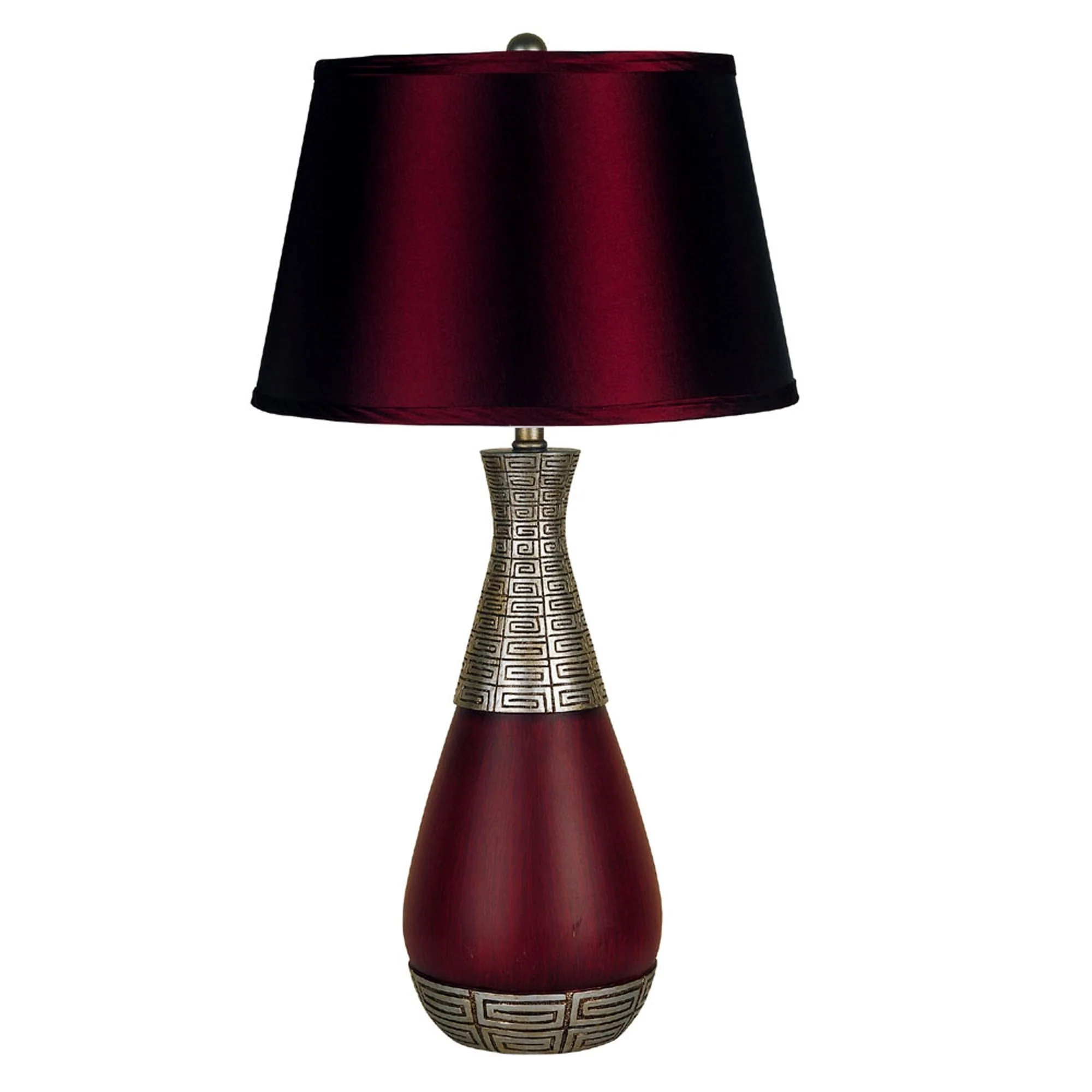 Contemporary Maroon Table Lamp By Homeroots - Image 2