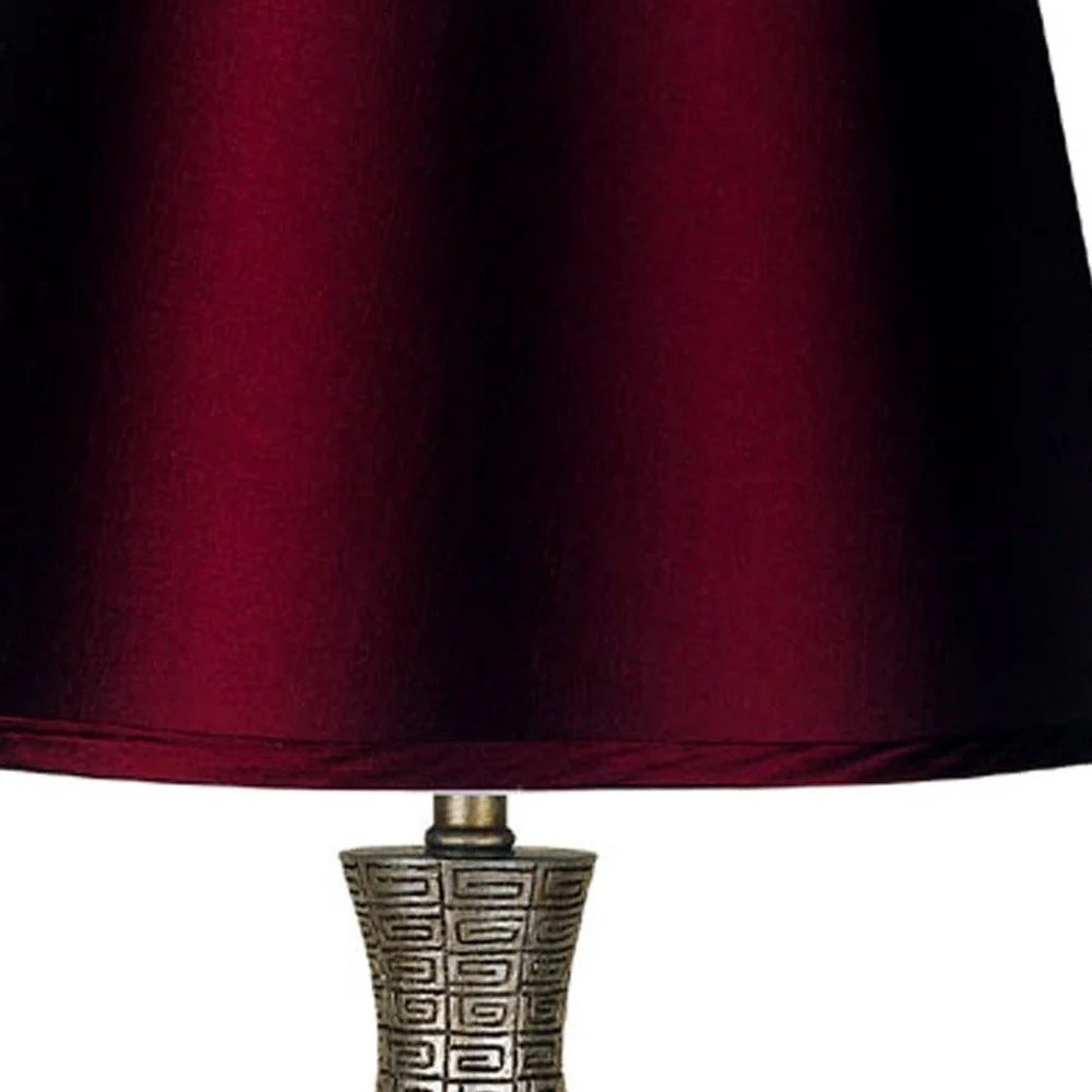 Contemporary Maroon Table Lamp By Homeroots - Image 4