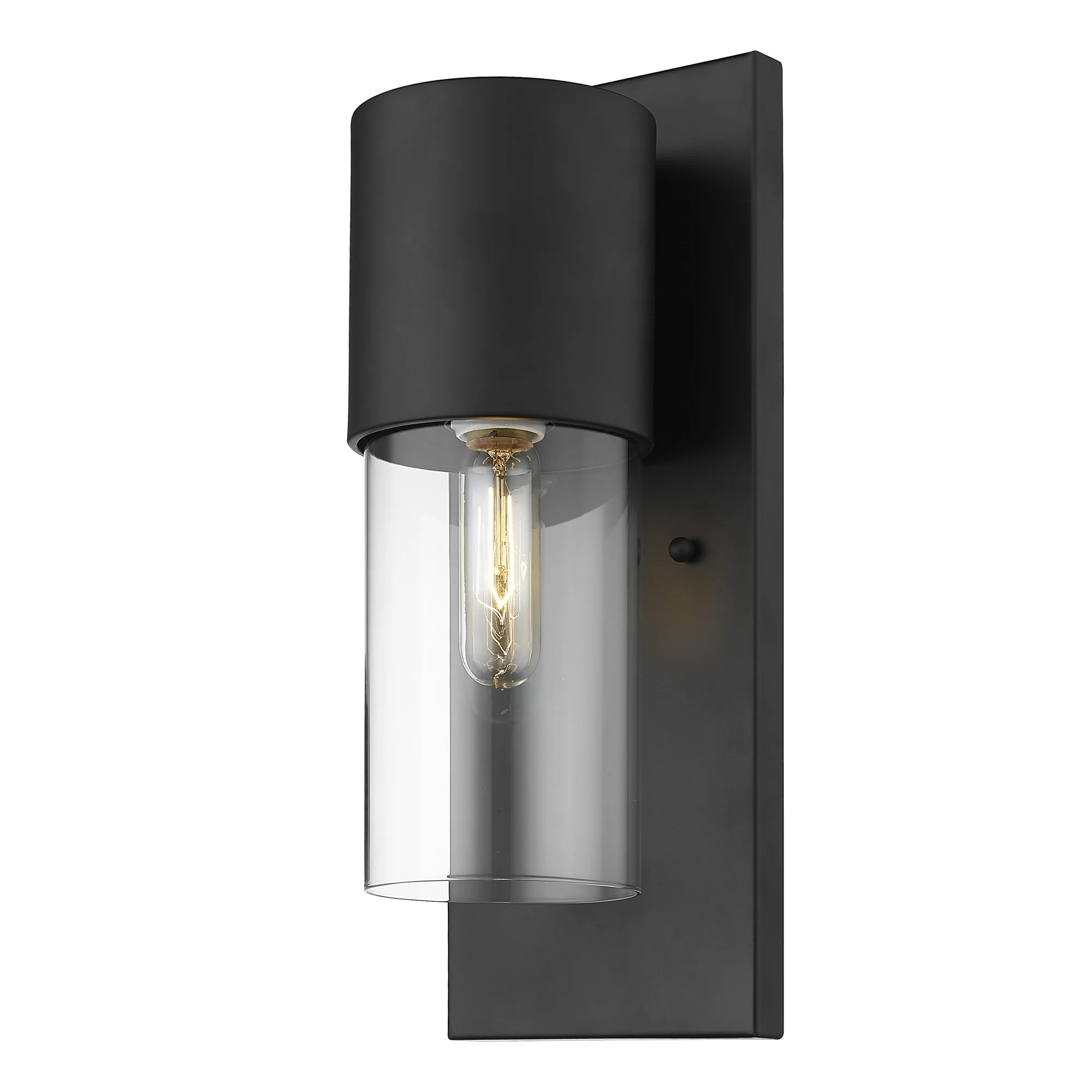 Contemporary Matte Black and Glass Wall Light By Homeroots - Image 2