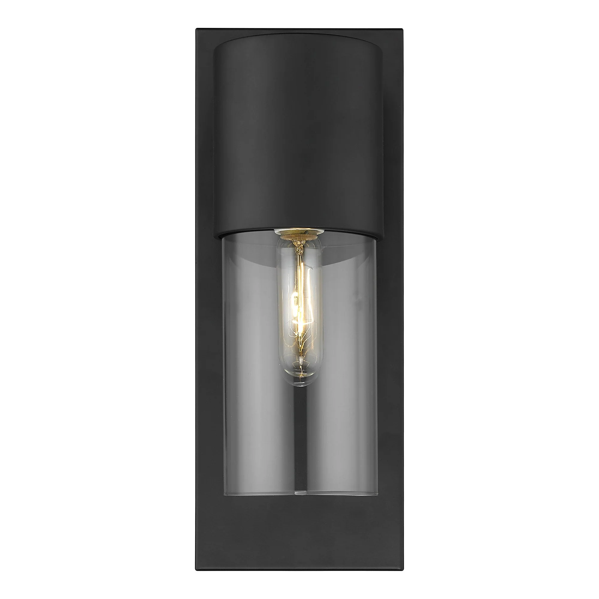 Contemporary Matte Black and Glass Wall Light By Homeroots - Image 4