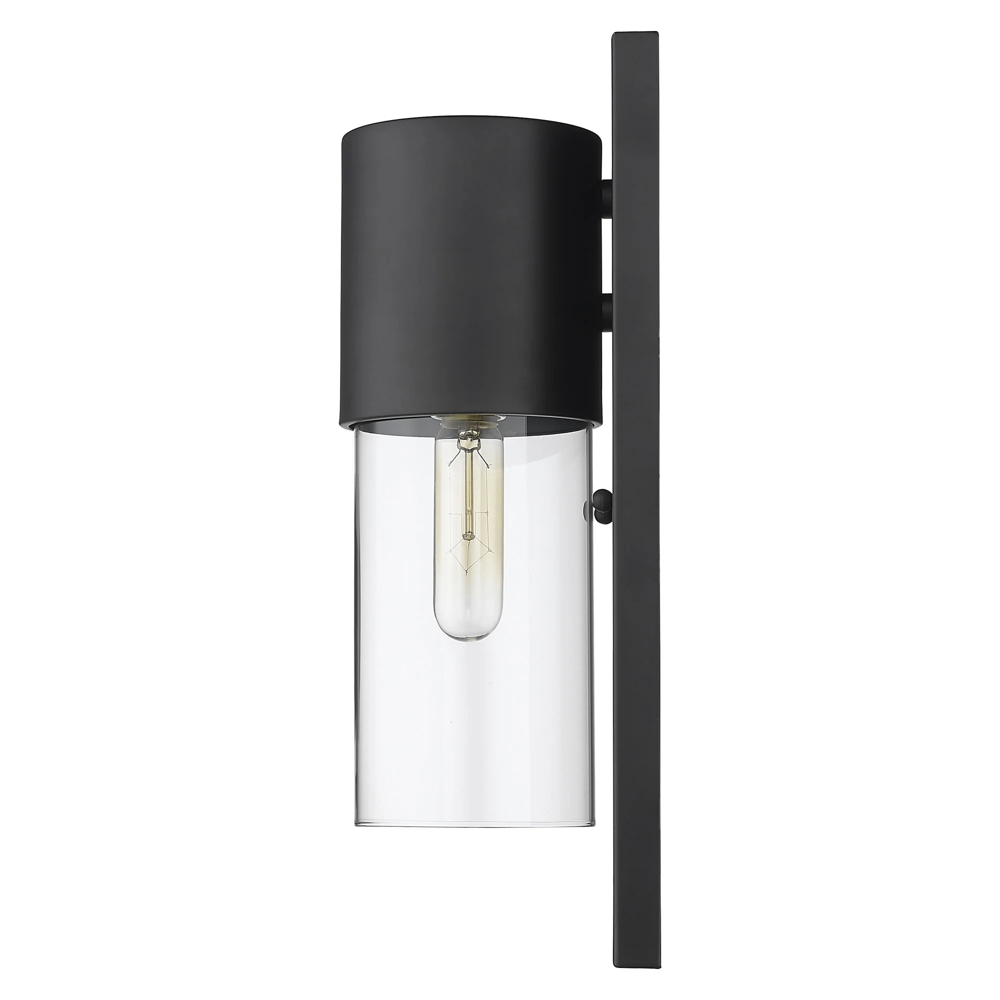 Contemporary Matte Black and Glass Wall Light By Homeroots - Image 5