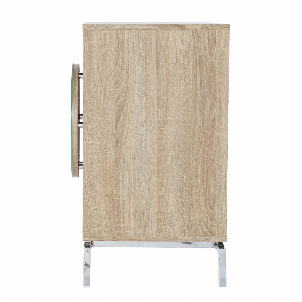 Contemporary Mirrored Circle Double Door Bar Cabinet By Homeroots - Image 6