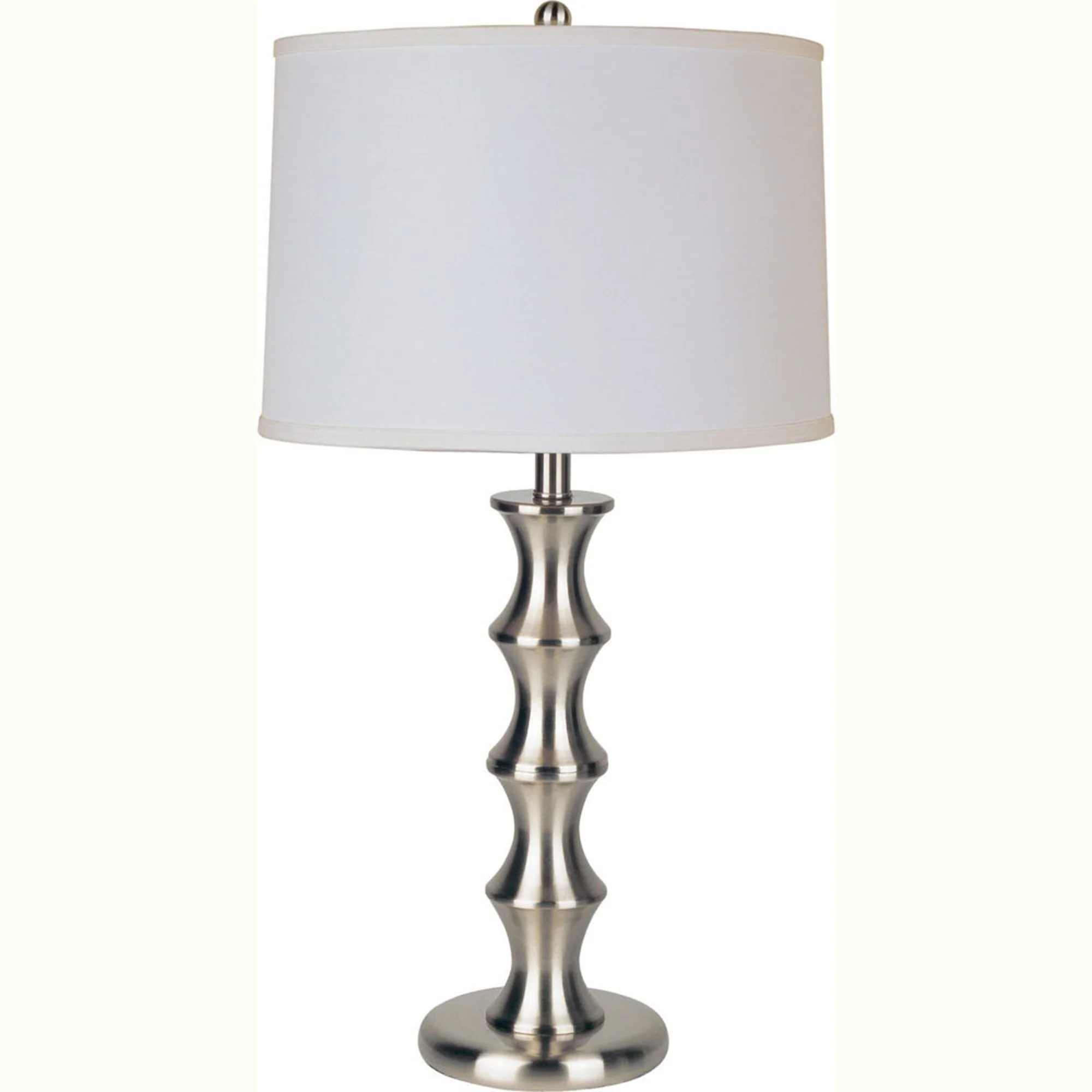 Contemporary Silver Table Lamp with White Shade By Homeroots - 468489 - Image 2