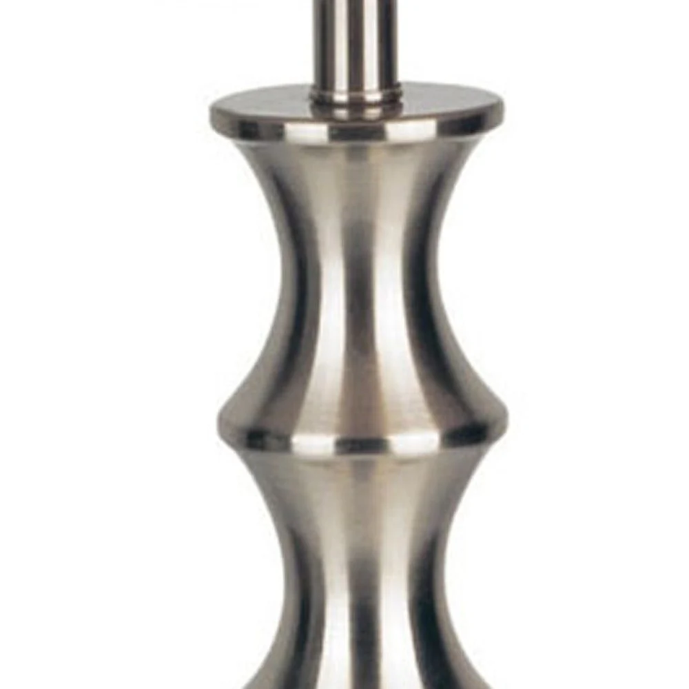 Contemporary Silver Table Lamp with White Shade By Homeroots - 468489 - Image 3