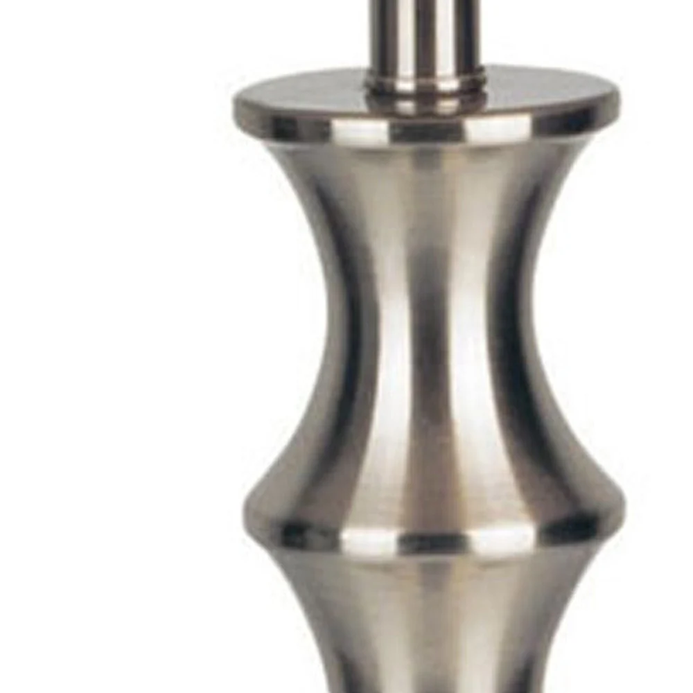 Contemporary Silver Table Lamp with White Shade By Homeroots - 468489 - Image 4