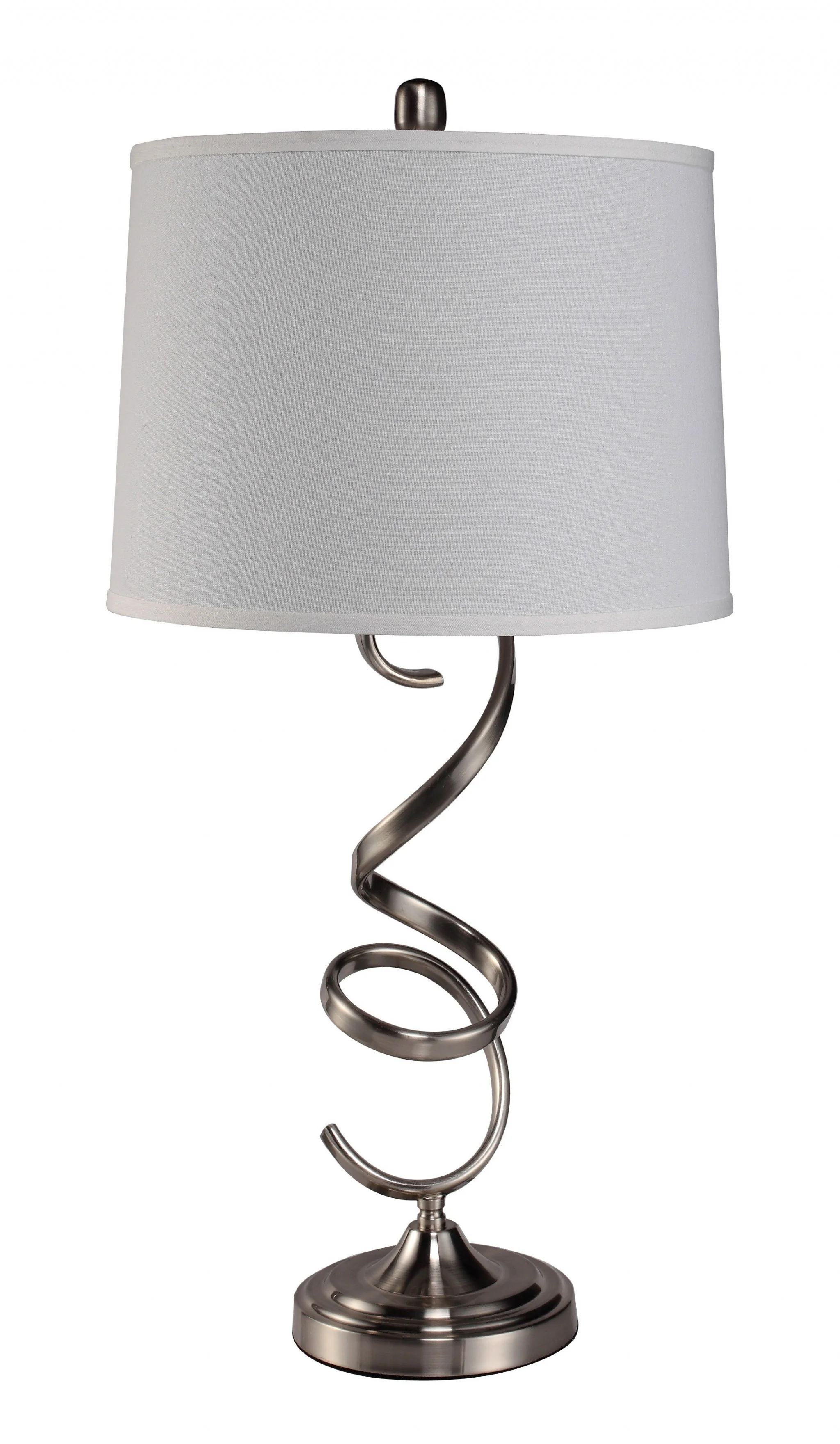 Contemporary Silver Table Lamp with White Shade By Homeroots - 468496 - Image 2