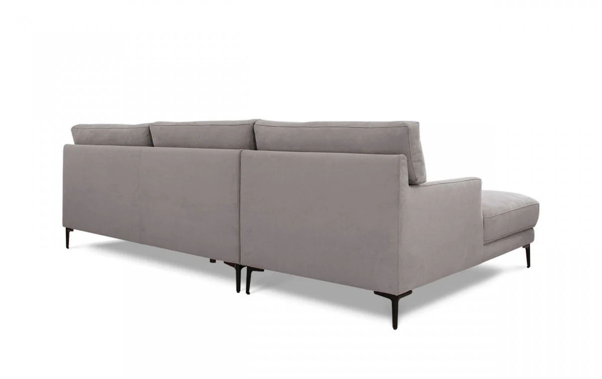 Contemporary Soft Gray Squared Edge Left Facing Sectional Sofa By Homeroots - Image 2
