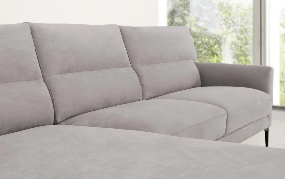Contemporary Soft Gray Squared Edge Left Facing Sectional Sofa By Homeroots - Image 3