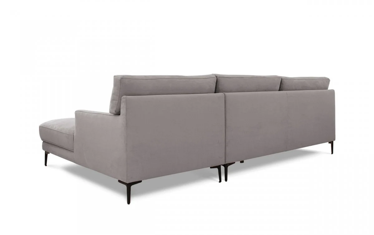 Contemporary Soft Gray Squared Edge Right Facing Sectional Sofa By Homeroots - Image 2