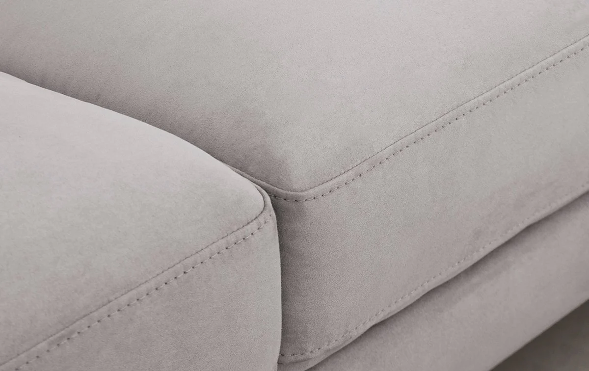 Contemporary Soft Gray Squared Edge Right Facing Sectional Sofa By Homeroots - Image 4