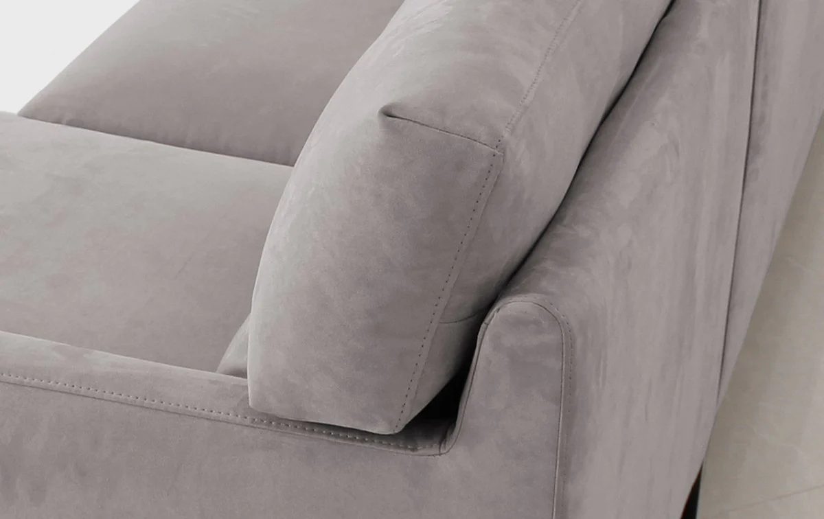 Contemporary Soft Gray Squared Edge Right Facing Sectional Sofa By Homeroots - Image 5