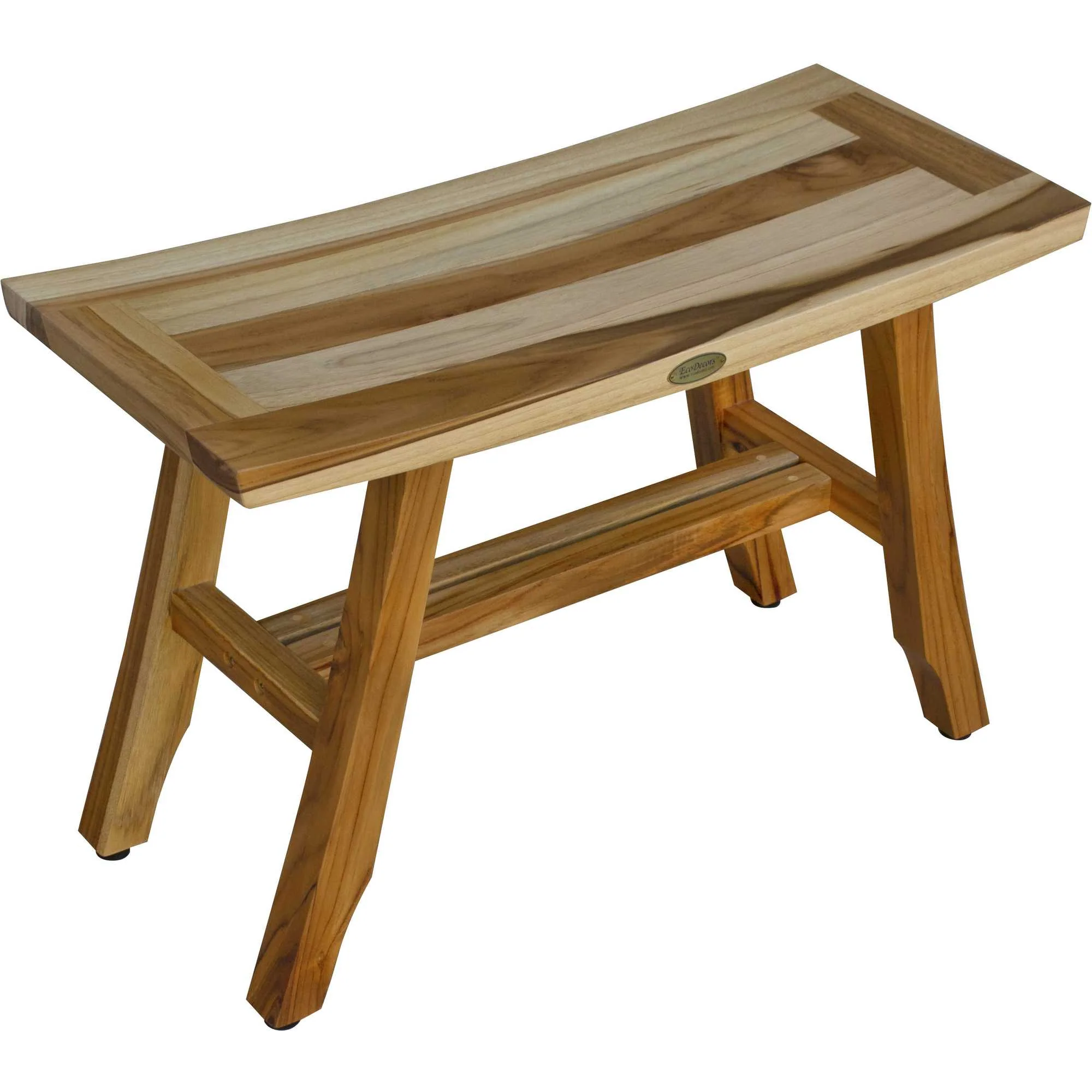 Contemporary Teak Shower Bench in Natural Finish By Homeroots - Image 4