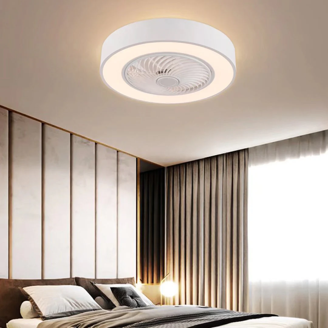 Contemporary White Ceiling Lamp And Fan By Homeroots - Image 3