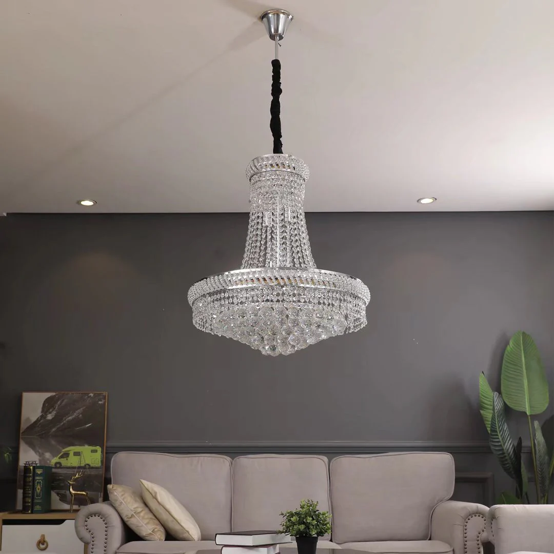 Contemporary White Faux Crystal Chandelier By Homeroots - Image 2