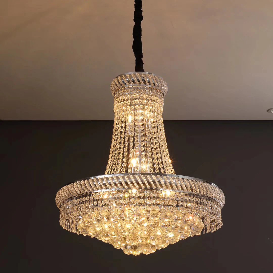 Contemporary White Faux Crystal Chandelier By Homeroots - Image 3