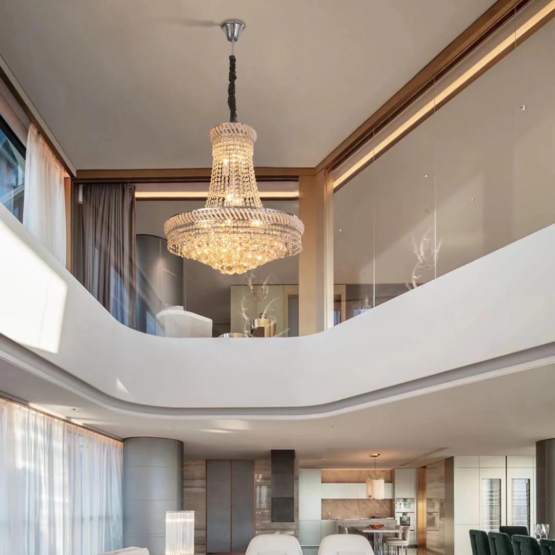 Contemporary White Faux Crystal Chandelier By Homeroots - Image 4