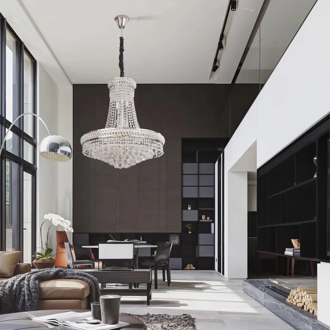 Contemporary White Faux Crystal Chandelier By Homeroots - Image 5