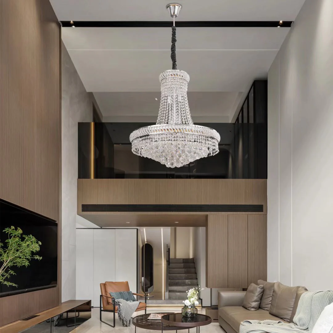 Contemporary White Faux Crystal Chandelier By Homeroots - Image 6