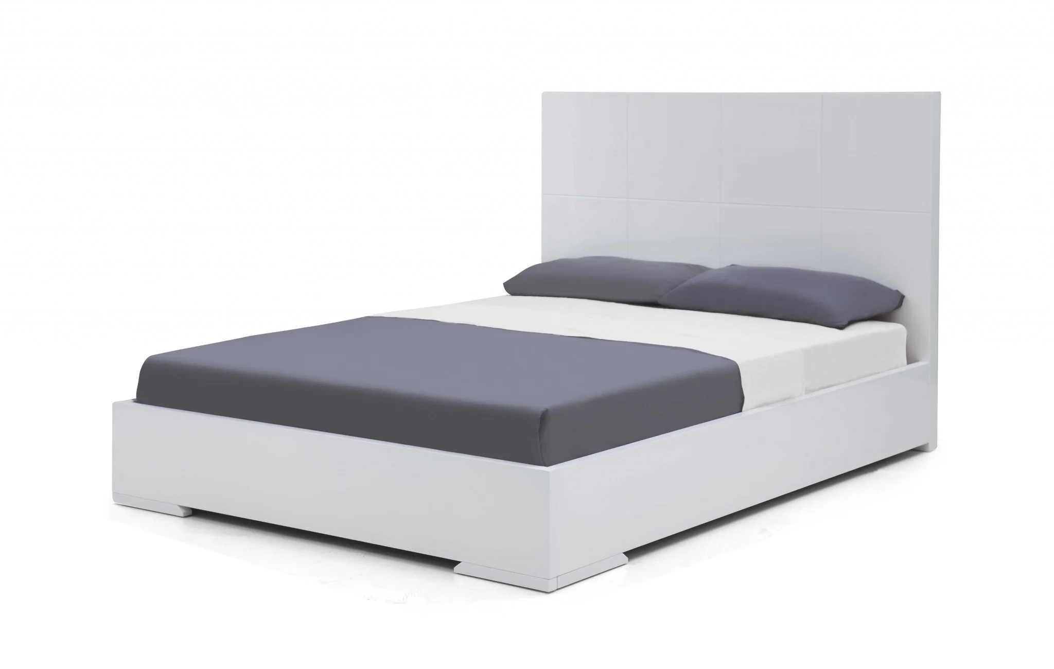 Contemporary White Queen Platform Bed By Homeroots - Image 3