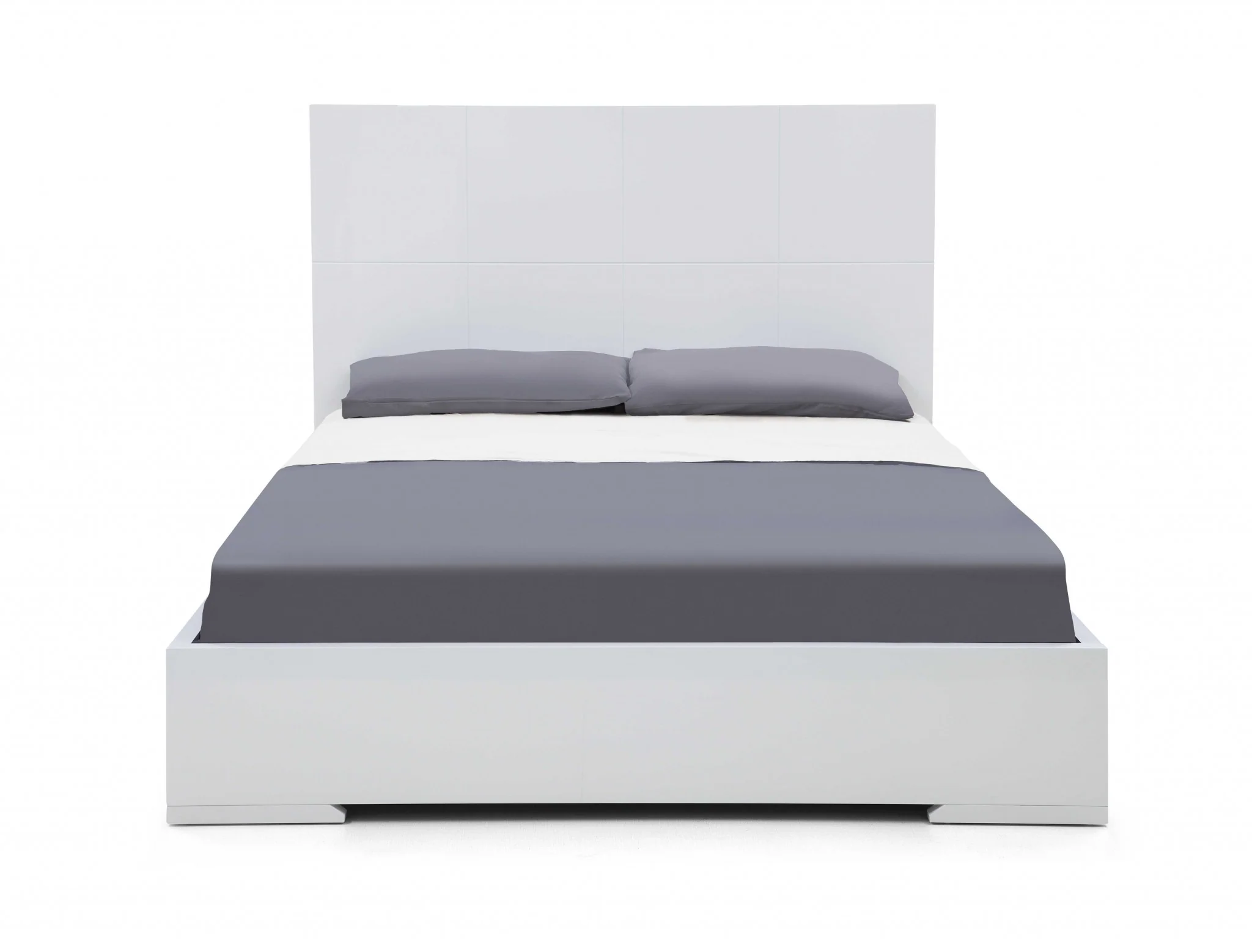 Contemporary White Queen Platform Bed By Homeroots - Image 4