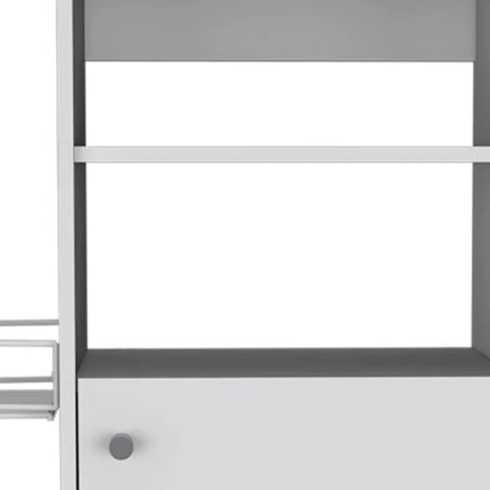 Contemporary White Rolling Kitchen Cart By Homeroots - Image 5