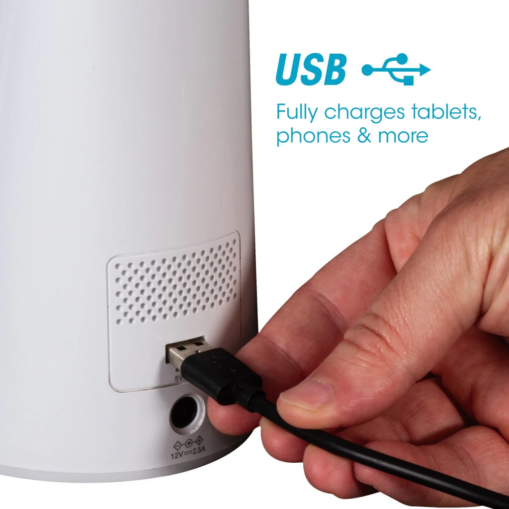 Contemporary White Sanitizing and Charging LED Desk Lamp By Homeroots - Image 4