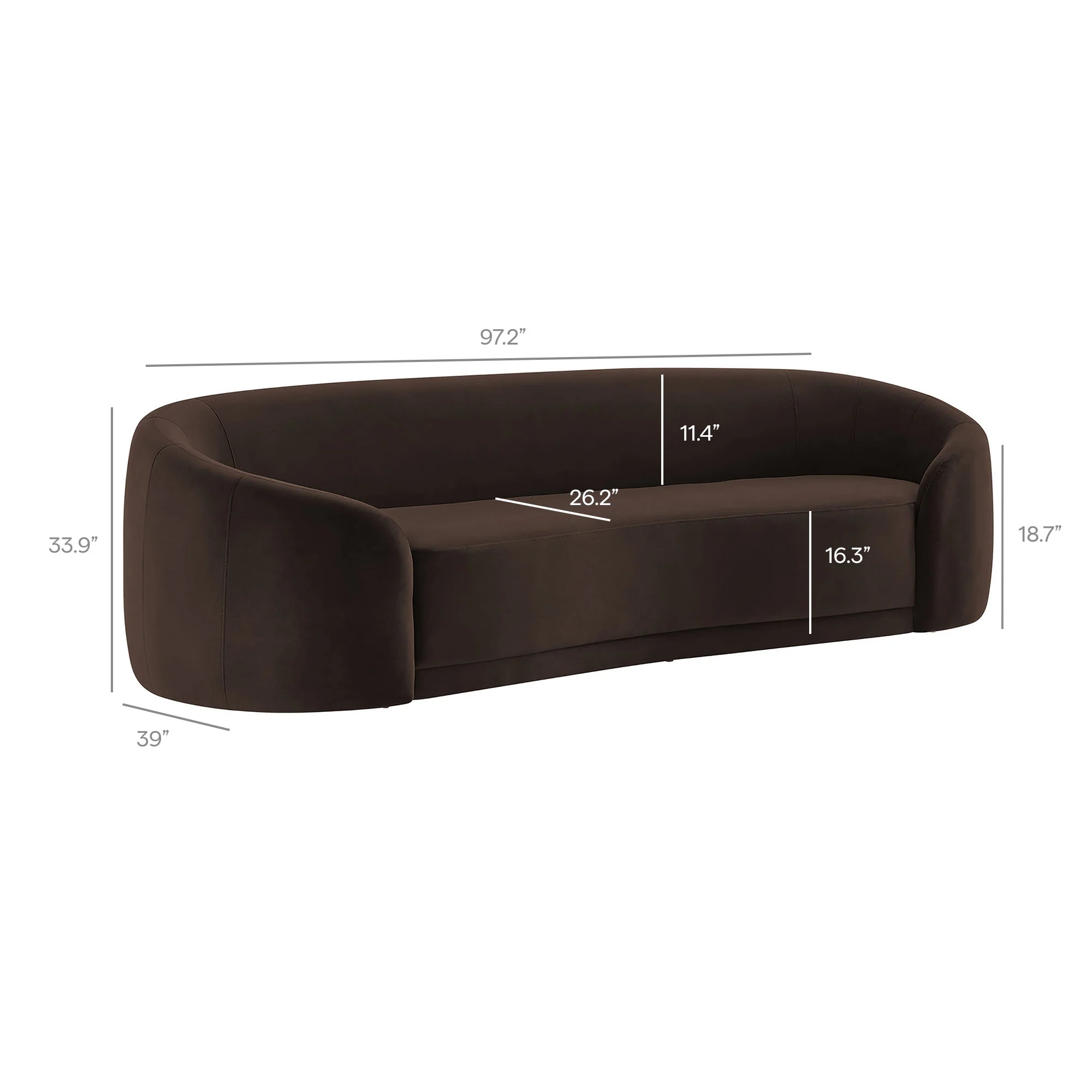 Contessa Curved Performance Velvet Sofa by Modway - Image 18