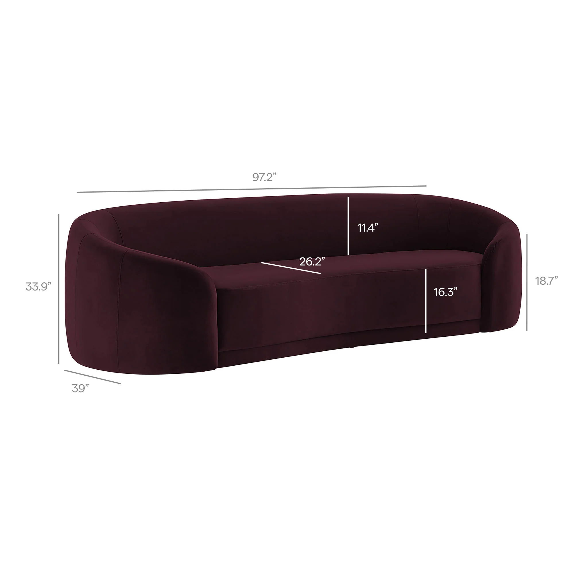 Contessa Curved Performance Velvet Sofa by Modway - Image 27