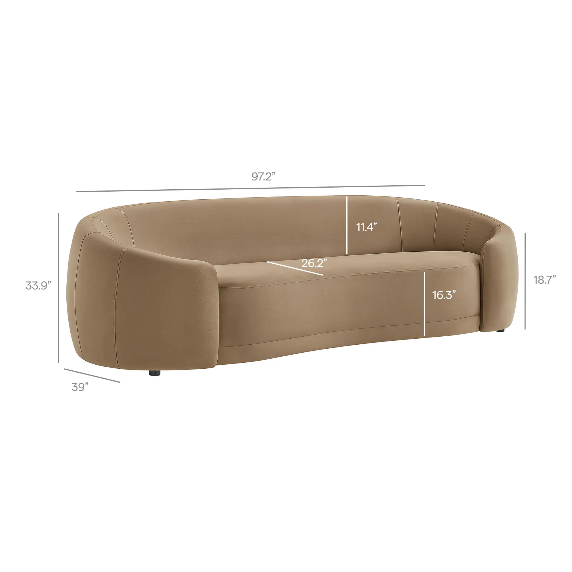 Contessa Curved Performance Velvet Sofa by Modway - Image 37