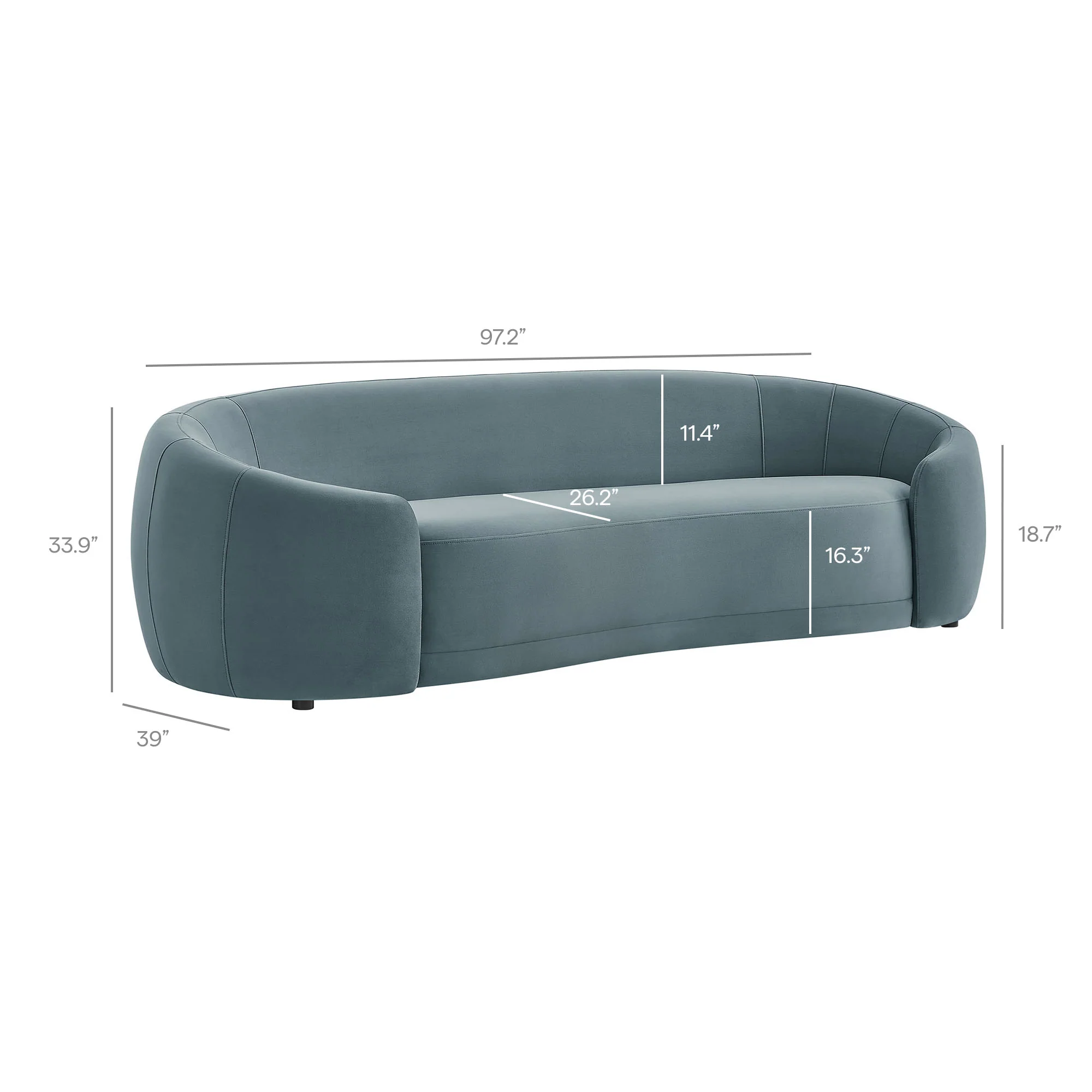 Contessa Curved Performance Velvet Sofa by Modway - Image 9