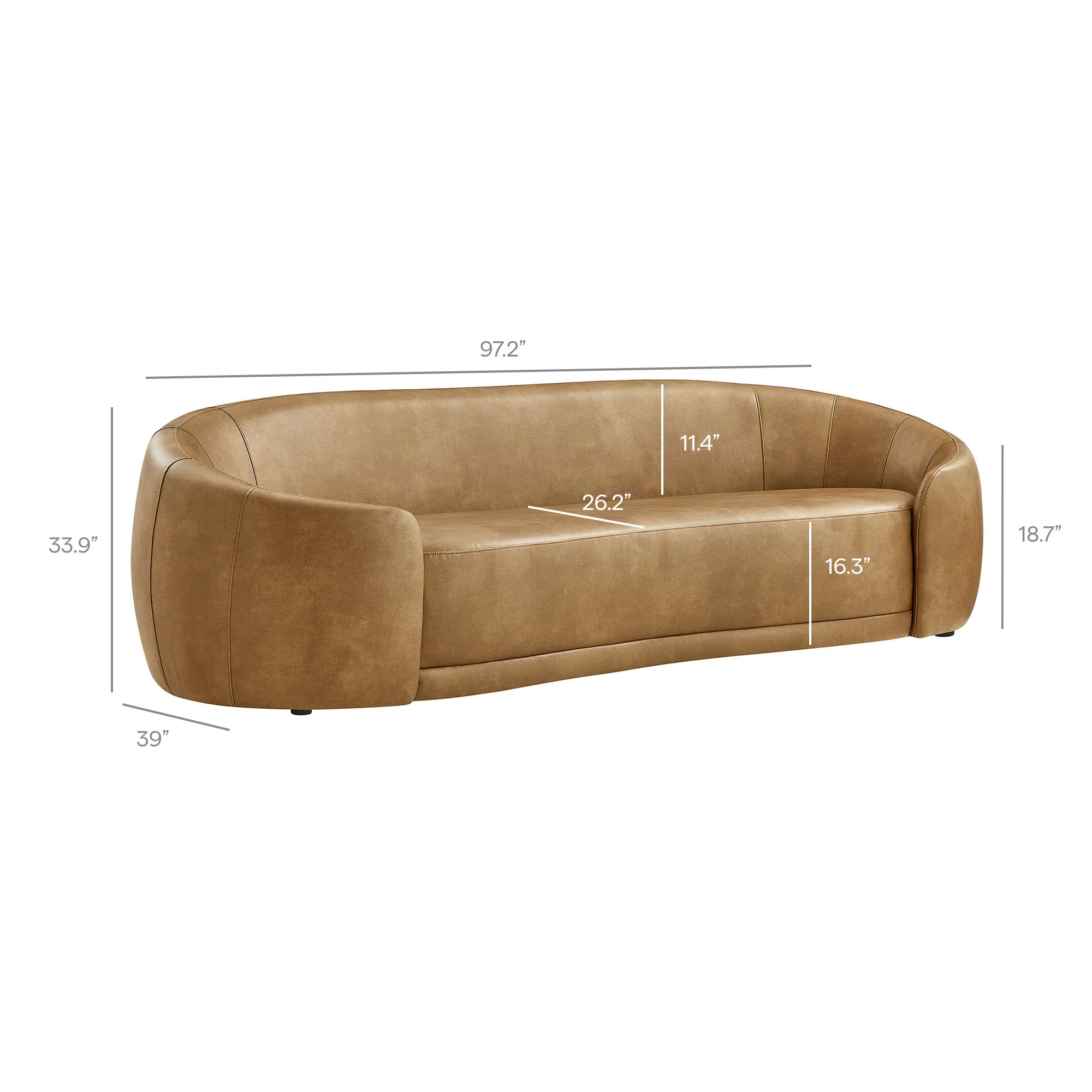 Contessa Curved Vegan Leather Sofa by Modway - Image 10
