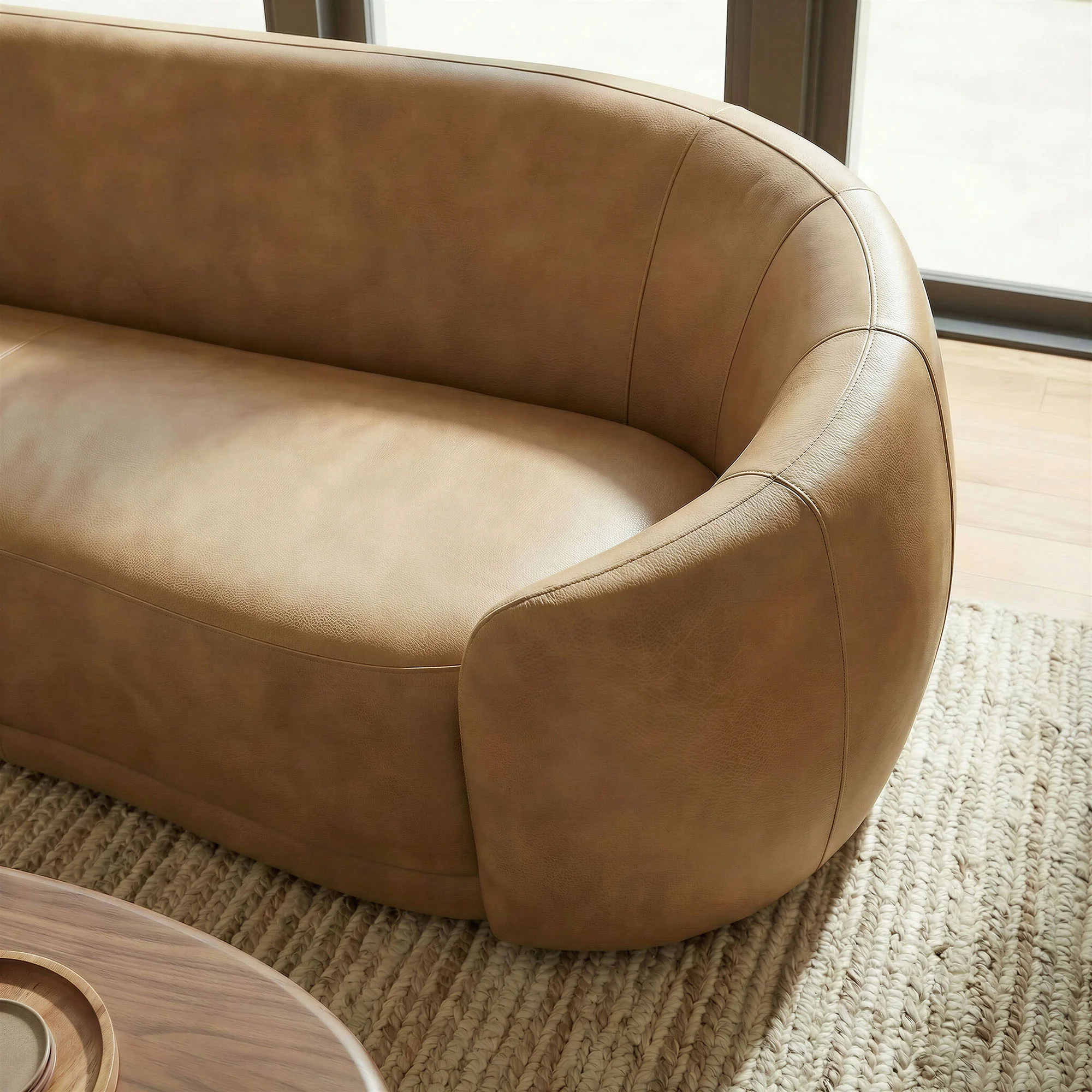 Contessa Curved Vegan Leather Sofa by Modway - Image 6