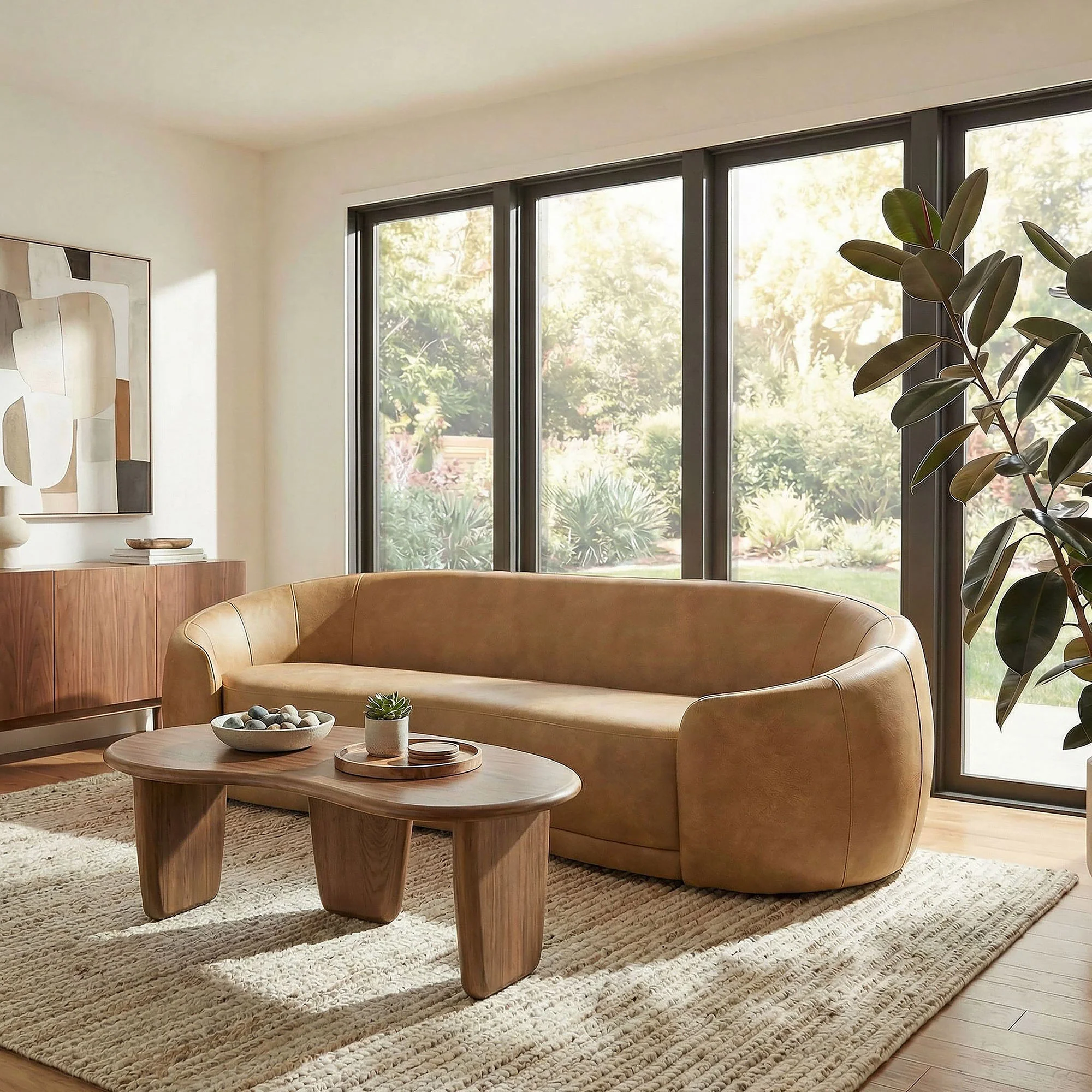 Contessa Curved Vegan Leather Sofa by Modway - Image 8