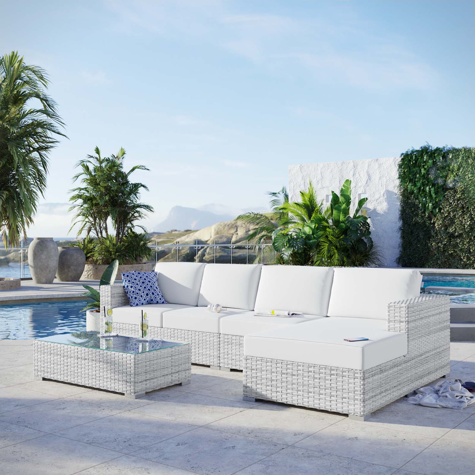 Convene 4-Piece Outdoor Patio Sectional Set By Modway - EEI-5445 - Image 16
