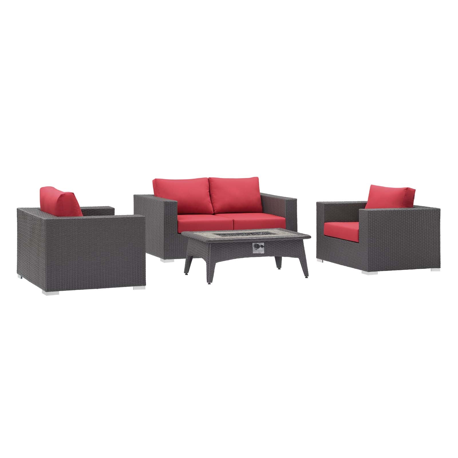 Convene 4 Piece Set Outdoor Patio with Fire Pit By Modway - EEI-3725 - Image 9