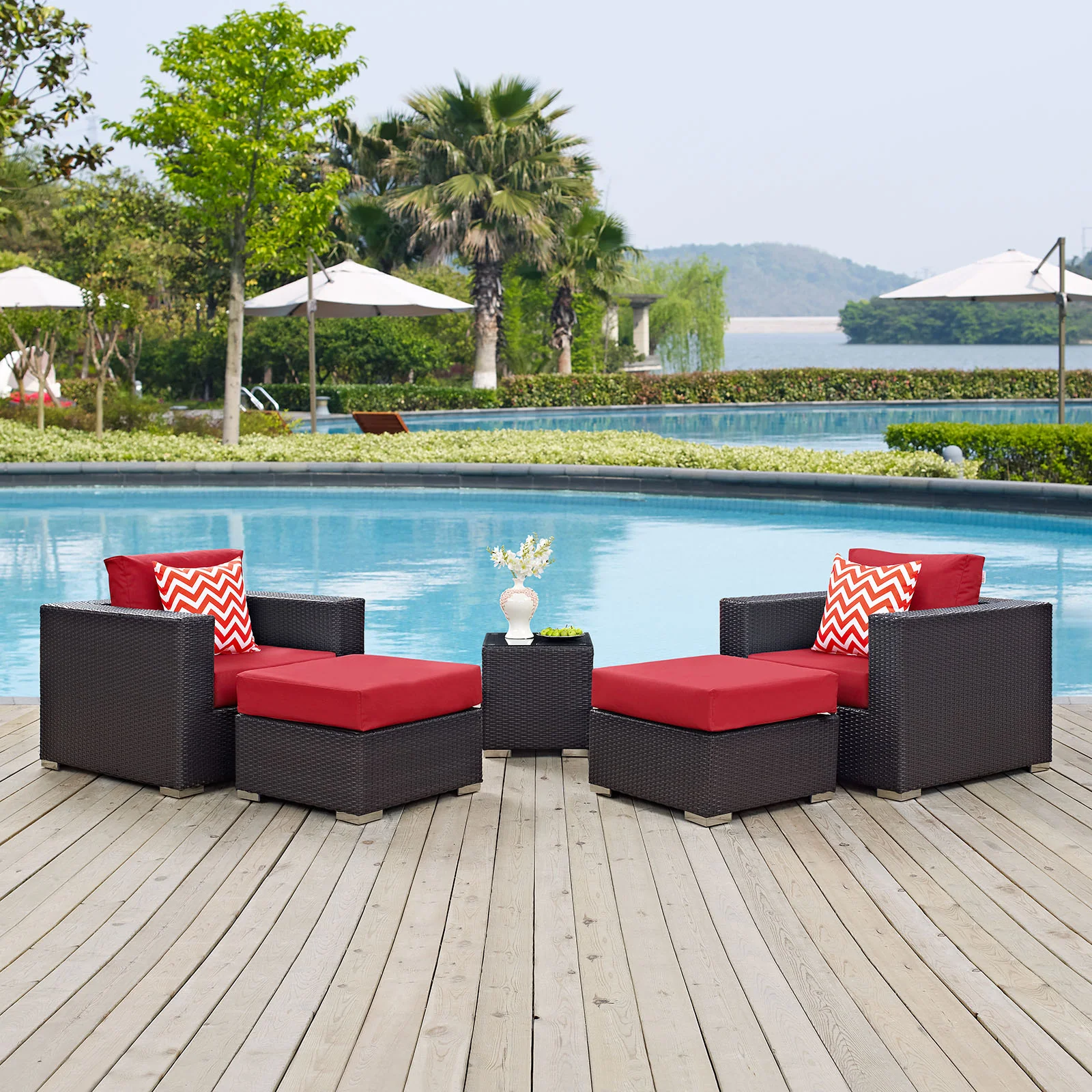 Convene 5 Piece Outdoor Patio Sectional Set By Modway - EEI-2366 - Image 25