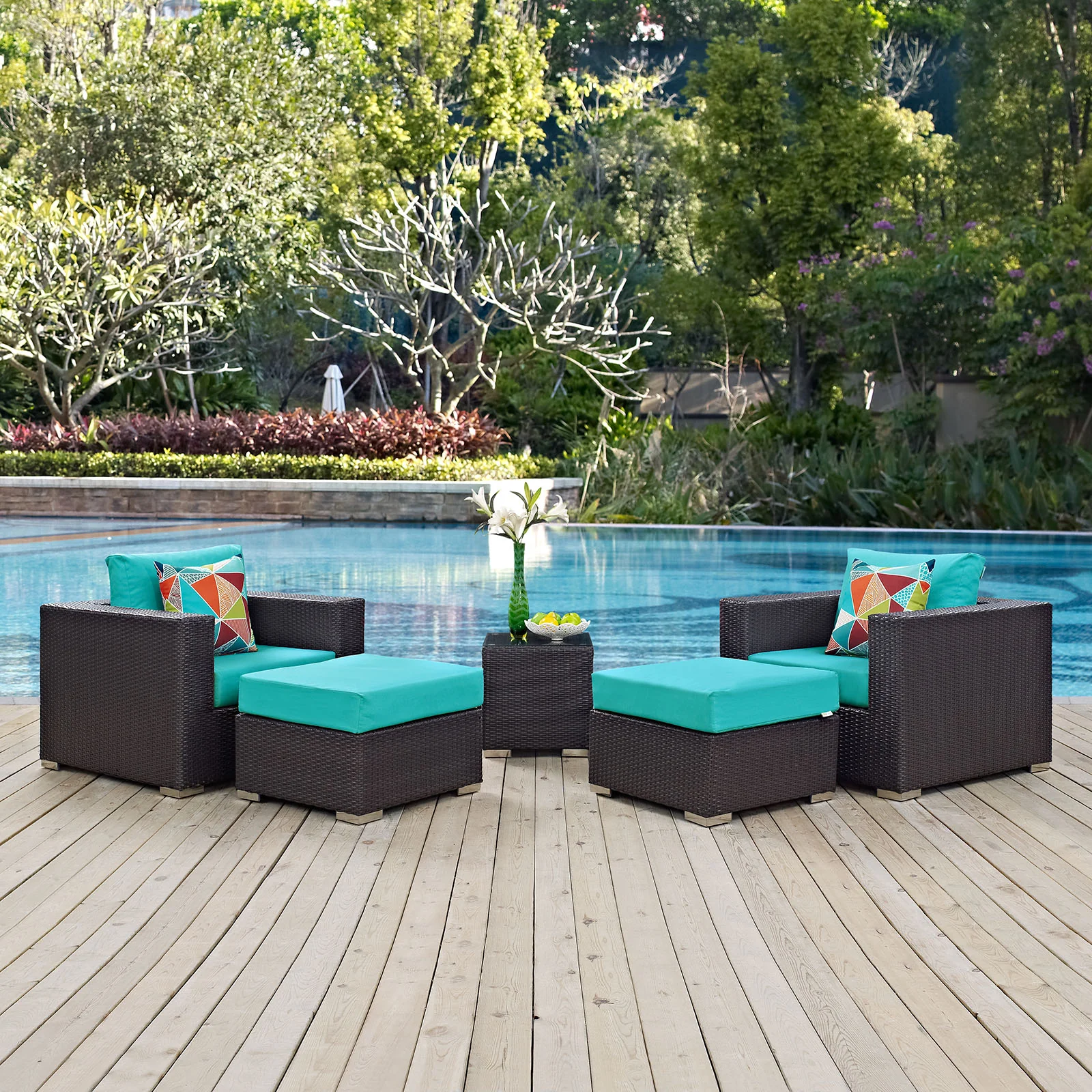 Convene 5 Piece Outdoor Patio Sectional Set By Modway - EEI-2366 - Image 31