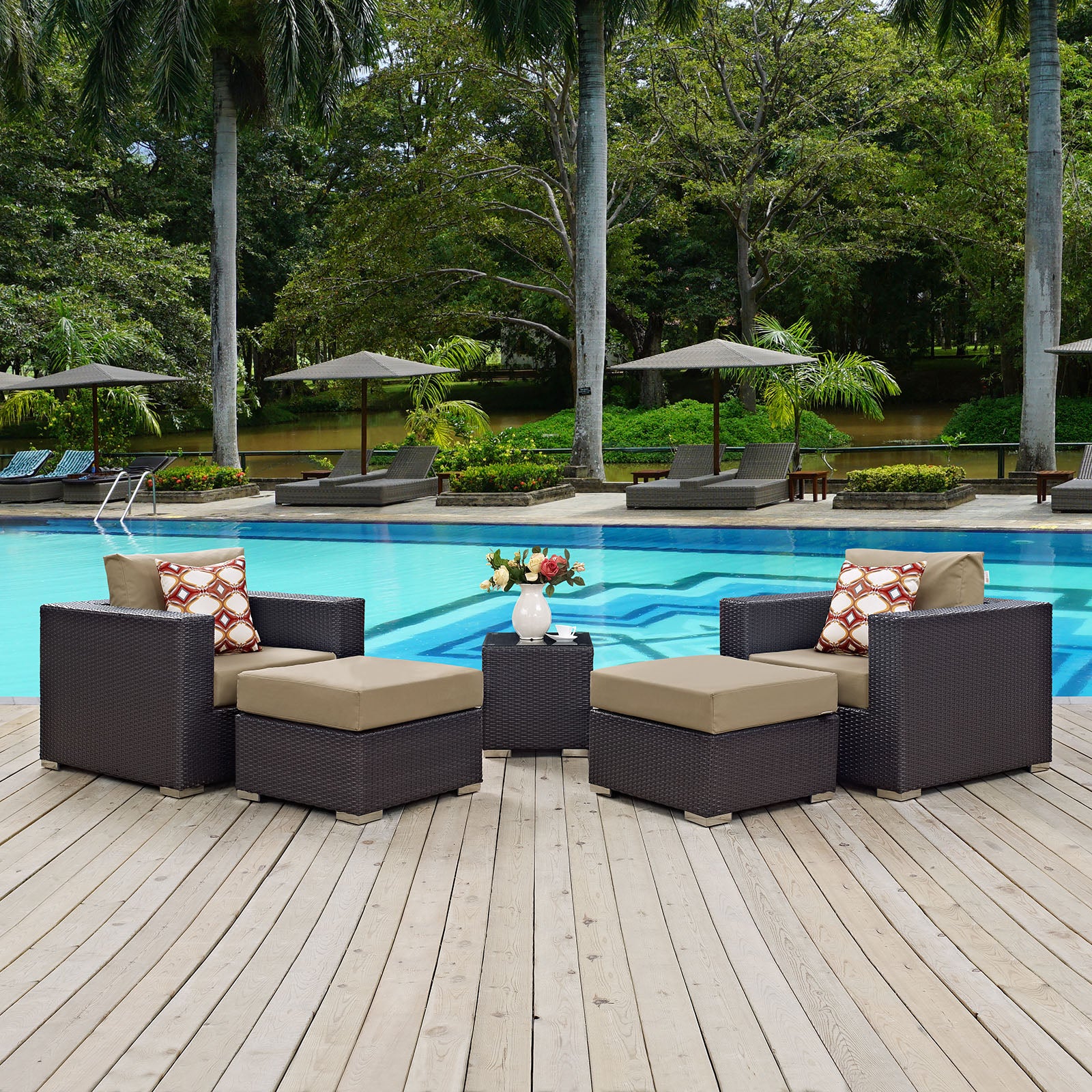Convene 5 Piece Outdoor Patio Sectional Set By Modway - EEI-2366 - Image 7