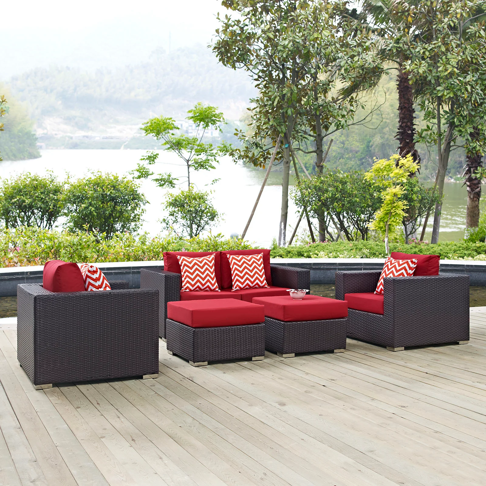 Convene 5 Piece Outdoor Patio Sofa Set By Modway - EEI-2351 - Image 18