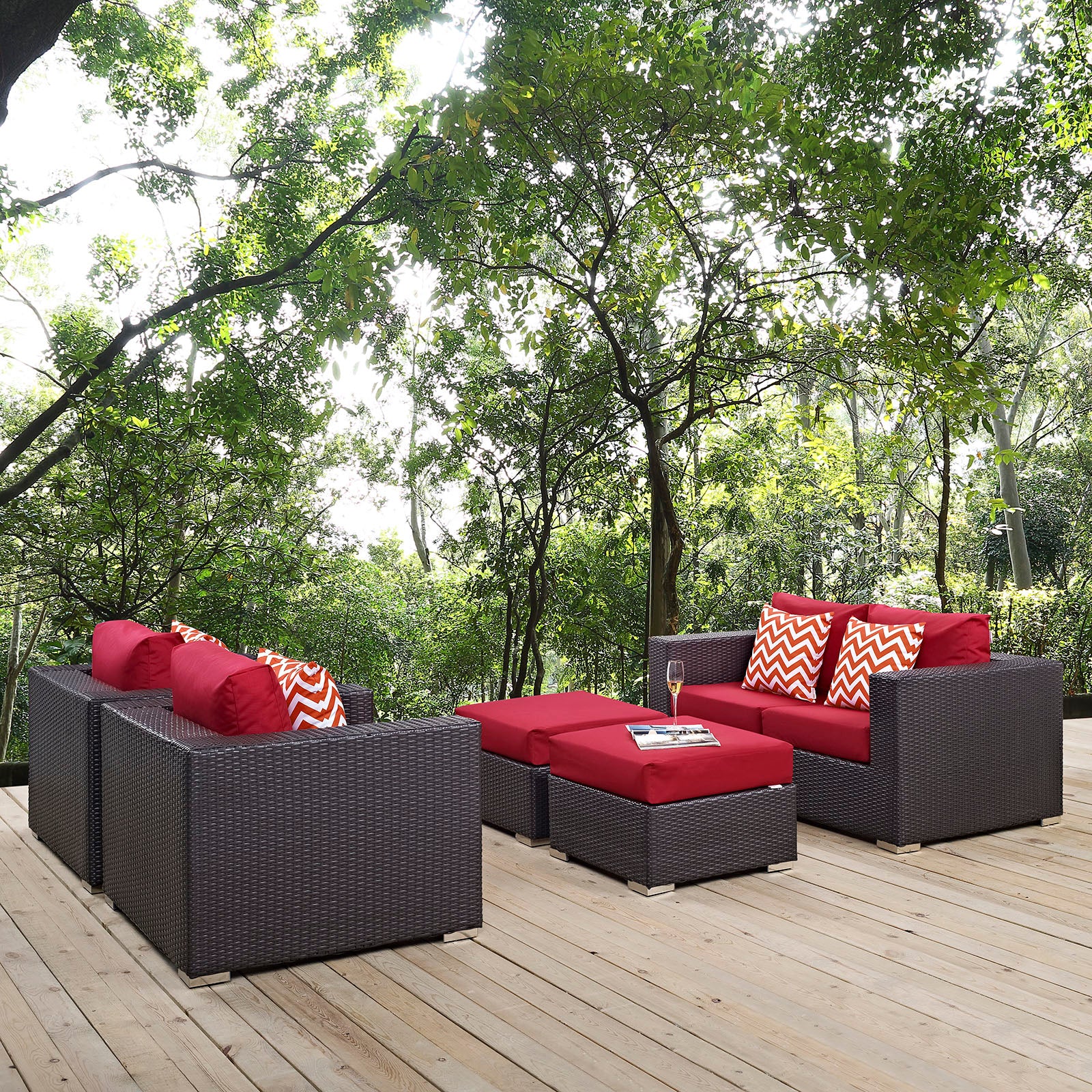 Convene 5 Piece Outdoor Patio Sofa Set By Modway - EEI-2351 - Image 19